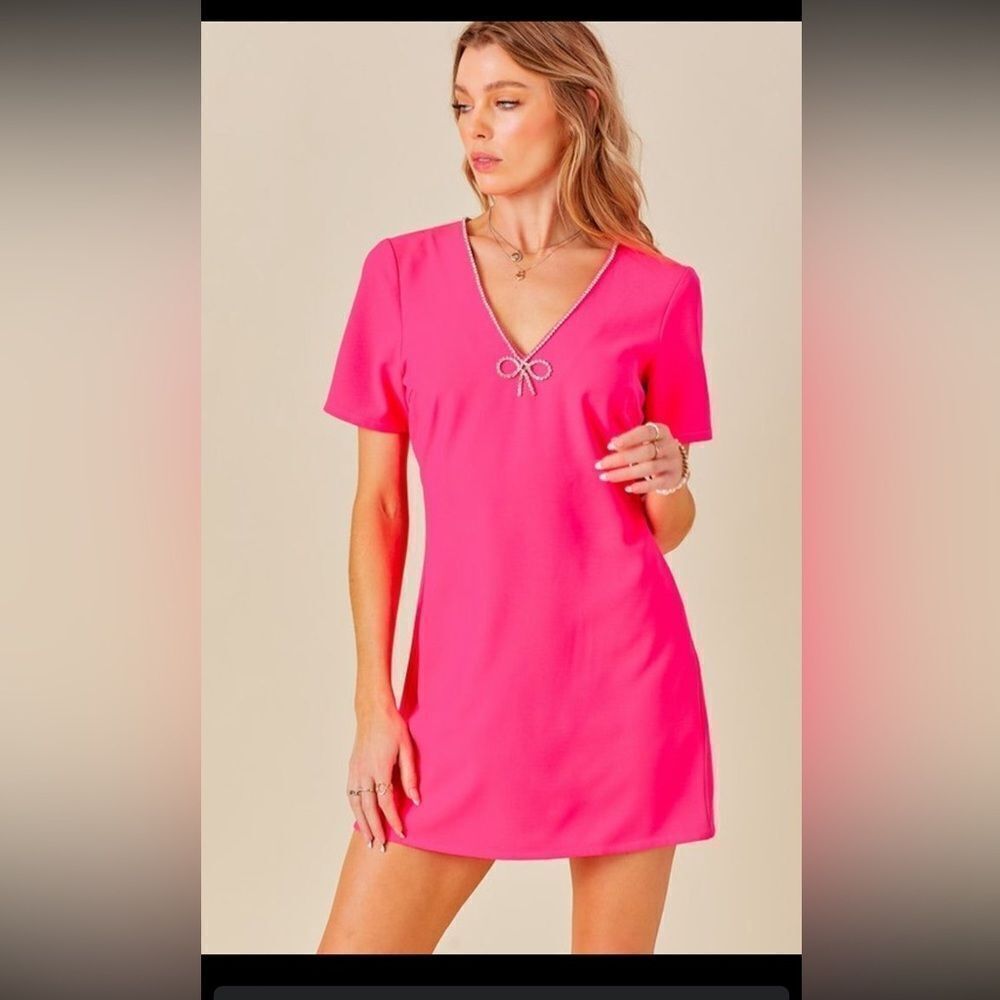 RHINESTONE BOW DRESS